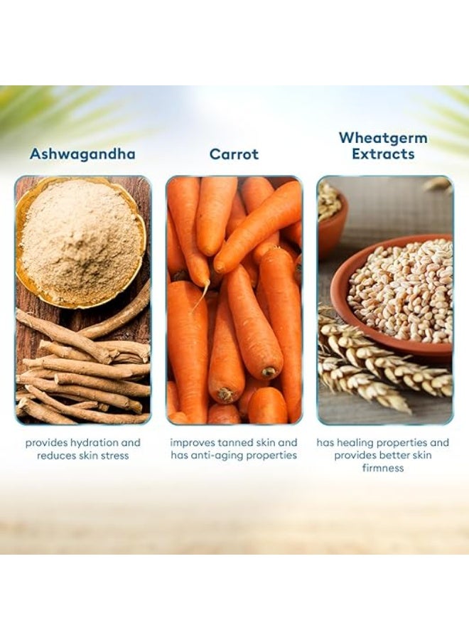 VLCC Fair + Glow Sun Screen Lotion Spf 20 PA++ - 50ml | Brightening Formula Sunscreen | Zero White Cast SPF | Non-Greasy Sunscreen | With Ashwagandha, Carrot & Wheatgerm Extracts. - Image 4